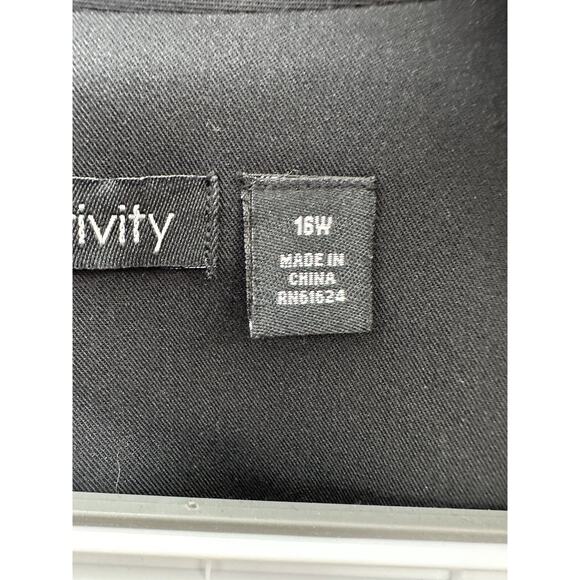 Relativity Womens Blazer Plus Size 16W Black Single Button Up Collared - Picture 9 of 16